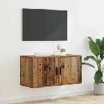 vidaXL Стенен ТВ кабинет 80 х 34.5 х 40 см Старо дърво (881150)