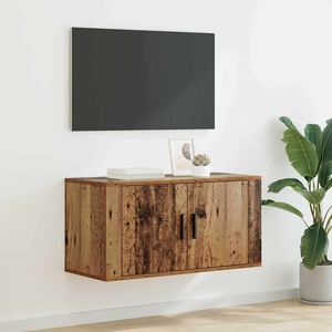 vidaXL Стенен ТВ кабинет 80 х 34.5 х 40 см Старо дърво (881150)