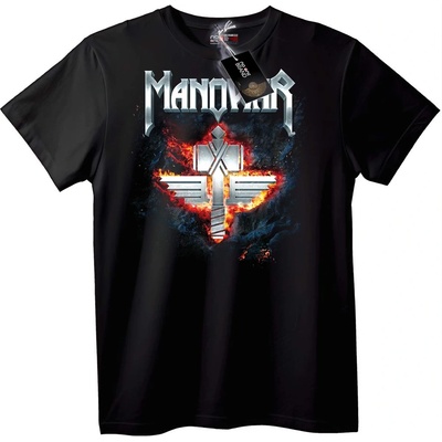 NOONEBRAND Тениска Manowar Огнен Кръст - S, White