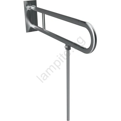 Bemeta Конзола с подпорен крак 10x80 см, неръждаема стомана/сребриста (BD0259)