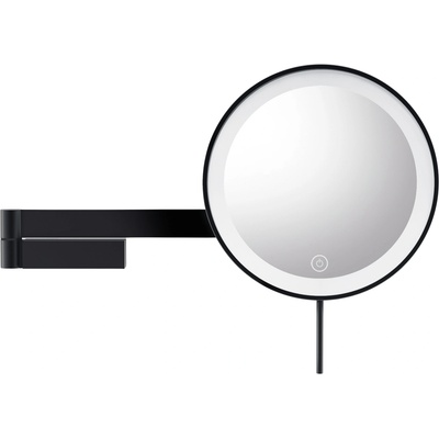 Zack Увеличително козметично огледалце x5 Linea с LED осветление стенно черно (40583)