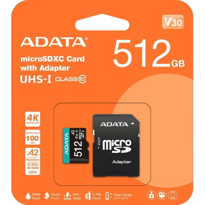 ADATA MICROSDXC 512GB AUSDX512GUI3V30SA2-RA1