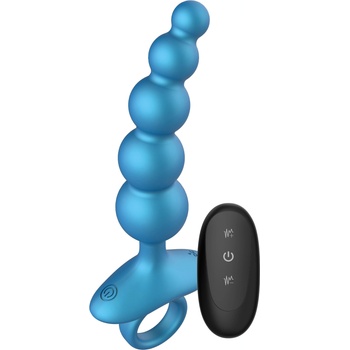Playhouse Deep 5 Balls Anal Plug Vibrating with Remote Blue