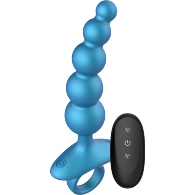 Playhouse Deep 5 Balls Anal Plug Vibrating with Remote Blue