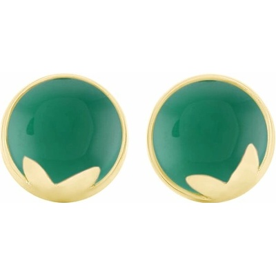 Eppi Zlaté náušnice s cabochon ónyxmi Greta E37699