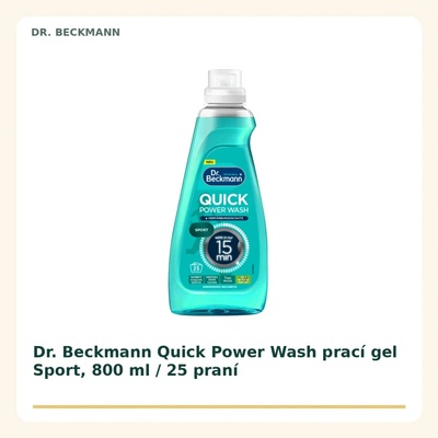 Dr. Beckmann Quick Power Wash prací gél Šport 800 ml 25 PD
