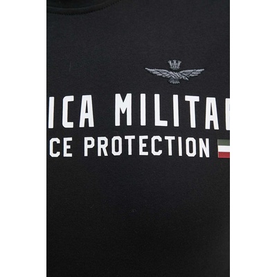 Aeronautica Militare Памучна тениска Aeronautica Militare в черно с принт TS1942J538 (TS1942J538)