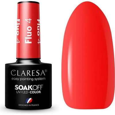 Claresa SoakOff UV/LED Color Fluo gelový lak na nehty odstín 4 5 g