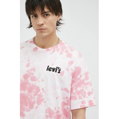 Levi's Памучна тениска Levi's в розово с десен (16143.0928)