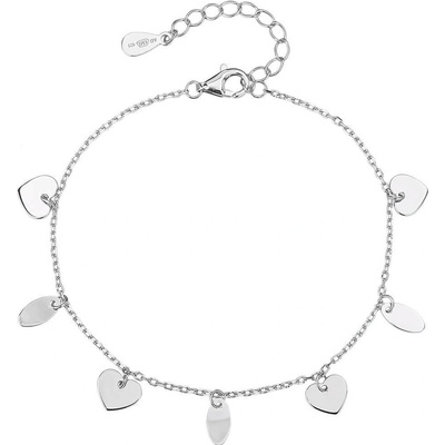 Bealio 12166 stříbrný náramek SRDCE a KAPKY 16+3 cm 03-12166-3459