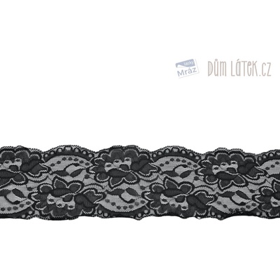 Elastická krajka černá, 100 mm – Zboží Dáma