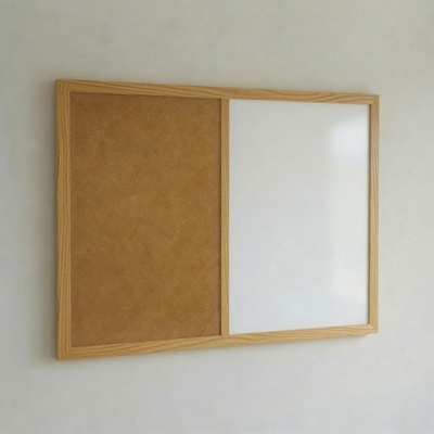 Toptabule.sk Kombinovaná tabuľa biela v drevenom ráme NATURE LINE Svetlý dub 60 x 40 cm