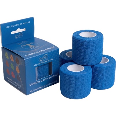 Kine-Max Cohesive Elastic Bandage elastické samofixační obinadlo (kohezivní) modrá 5 cm x 4,5 m