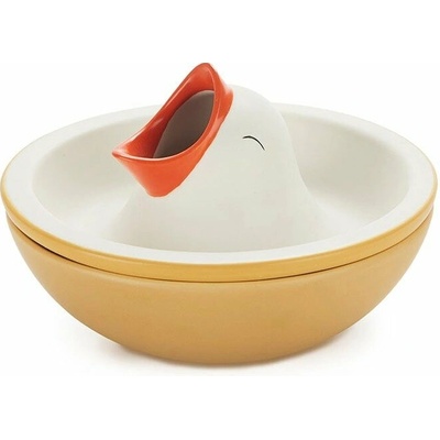 Balvi Keramická servírovacia miska žltá biela Hungry Bird 250 ml