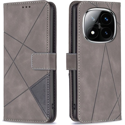 BNF Triangle knížkové pouzdro na Xiaomi Redmi Note 14 Pro - šedé