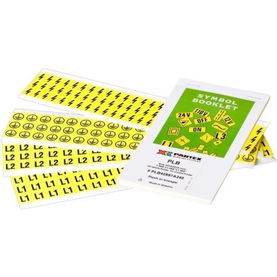 Partex PLB025025H40. LIT етикети 25x25 мм, светкавица в триъгълник, жълто, 10x12 бр (PLB025025H40.LIT)