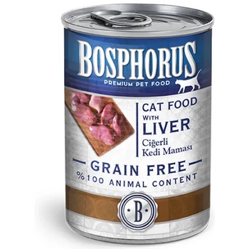 Bosphorus CAT FOOD with LIVER GRAIN FREE - консерва за котки с вкусен, пресен черен дроб БЕЗ ЗЪРНО, 415 гр Турция