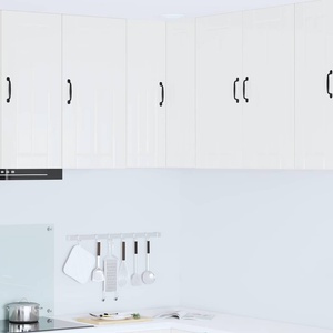 vidaXL Стенно ъглово шкафче LUCCA Бял гланц 57 x 57 x 80 см (885079)