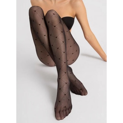 Fiore Cuori 20 DEN G6120 Punčochové kalhoty light black-černé