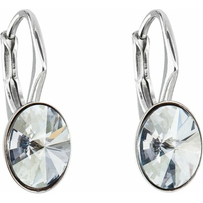 Evolution Group Strieborné oválne náušnice s kryštálmi Swarovski 31276.5 blue shade