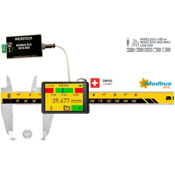 Microtech Дигитален шублер Microtech MODBUS RTU DataMet eFORCE - 150 мм, 0, 0005 мм, 1-20 N (141088015M)