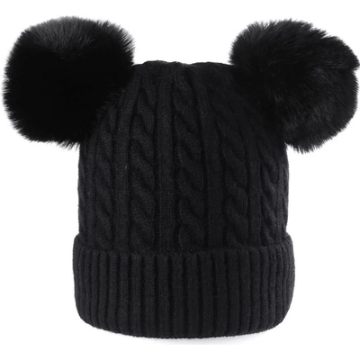 Stoklasa dívčí zimní čepice s bambulemi Emi Ross černá