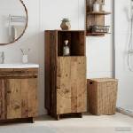 vidaXL Шкаф за баня Старо дърво 36.5 x 38 x 95 см Инженерна дървесина (8011610)