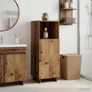 vidaXL Шкаф за баня Старо дърво 36.5 x 38 x 95 см Инженерна дървесина (8011610)