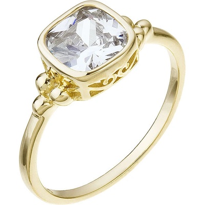 Evolution Group Pozlacený prsten se čtvercovým zirkonem 15037.1