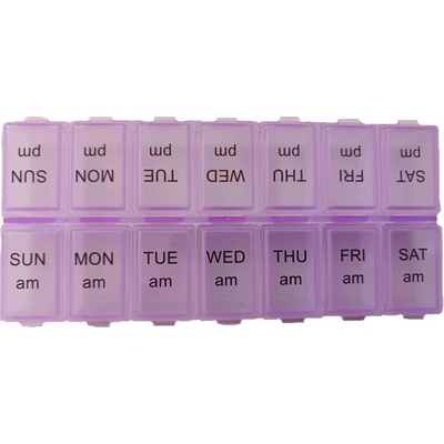 Pill Box Organizér na lieky 7 dní duo fialový