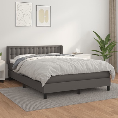 vidaXL 11461.3130779 Boxspring postel s matrací šedá umělá kůže