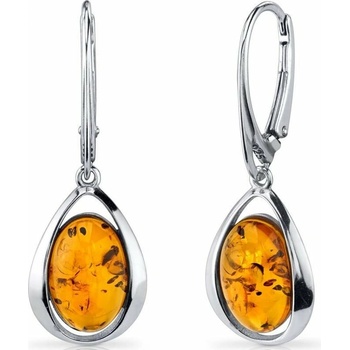 Eppi strieborné náušnice s jantármi Sutton E32379