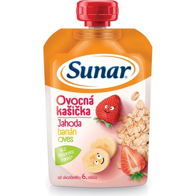 Sunar Ovocná kašička jahoda banán oves 6m+ 120 g – Zboží Dáma