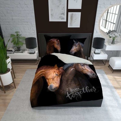 Detexpol obliečky Kone Happy together Bavlna 200x220 2x70x80