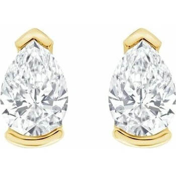 Eppi Minimalistické zlaté napichovacie náušnice s pear lab-grown diamantmi Ronja E49213