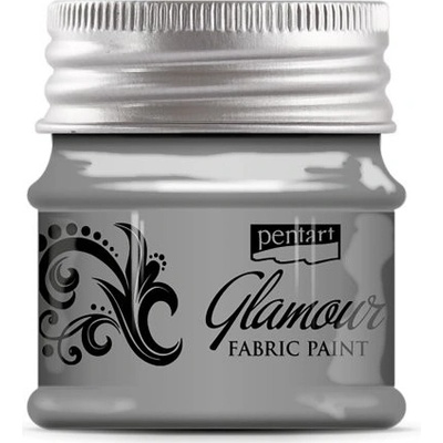 Pentart barva na textil a kůži zářivá 50 ml stříbrná