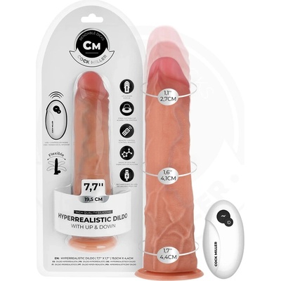 Cock miller hyper-realistic dildo with suction cup and thrusting with remote control 19.5 cm