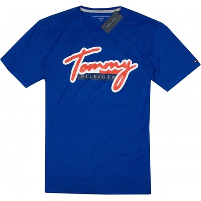 Tommy Hilfiger pánské tričko s krátkým rukávem Logo Print modré