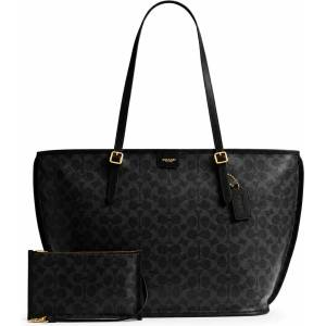 Coach Дамска чанта Coach Taxi Tote In Signature Canvas, Черен (CCC40-BLACK)