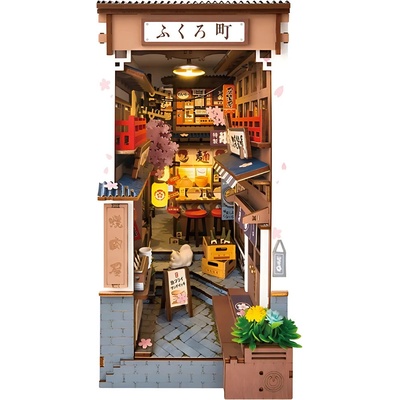 RoboTime 3D skládačka Zarážka na knihy Sakurová ulička s vínem – Zboží Dáma