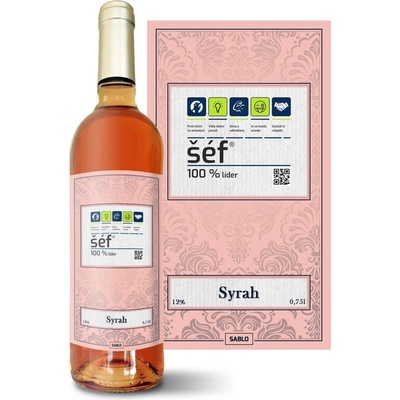 Sablio Šéf Syrah ružové suché víno 12 % 0,75 l (čistá fľaša)