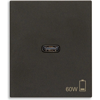 Vimar 30298.60G PD USB-C Контакт Linea 2M 60W, black, (30298.60G)