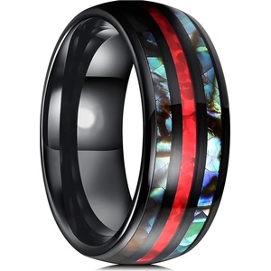 HARAHU Пръстен RE-32094 - Черен / Червен / 59mm KP32094