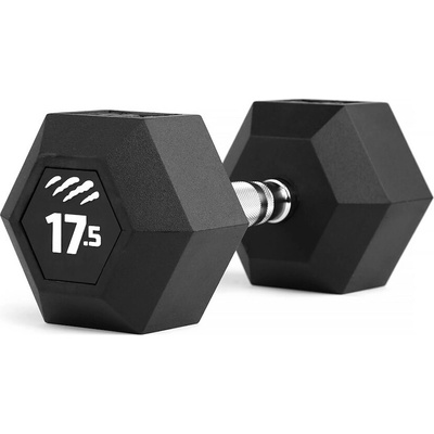 Tiguar Jednoruční činka gumová HEX 17,5 kg