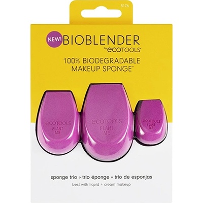EcoTools Bioblender Makeup Sponge Purple 3pcs Set комплект гъбички за жени 1 бр