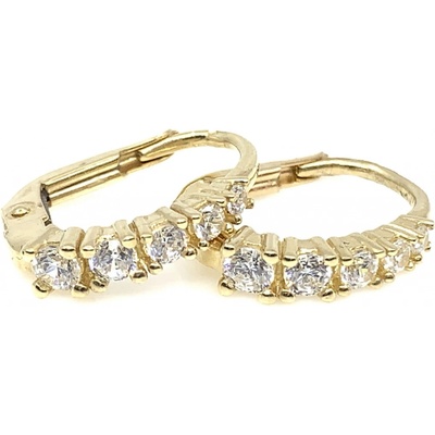 Jan Kos jewellery zlaté náušnice s bílým kamenem 59631233