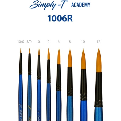 Štetec Simply-T Academy 1006R - okrúhly, krátka rukoväť Veľkosť štetca: 10/0