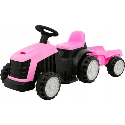 RKToys elektrický traktor s přívěsem růžová