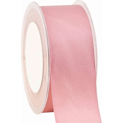 Oboustranná saténová stuha 38 mm x 25 m starorůžová