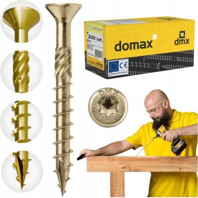 TESAŘSKÉ VRUTY DO DŘEVA 6x60 KÓNICKÉ 200 ks DOMAX CS06060
